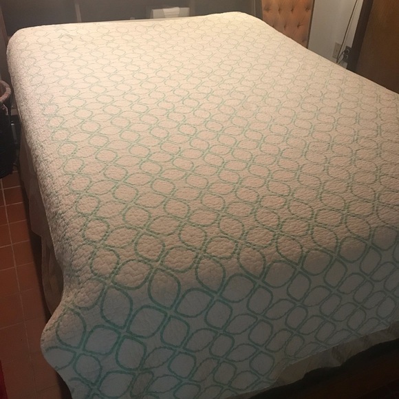 Max Studio Twin Bed Quilt Set Teal Floral Print - Picture 7 of 15